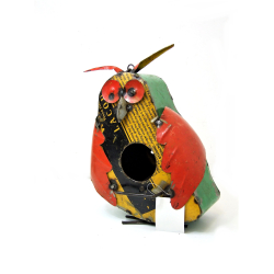 Sowa Domek dla ptaków Figurka metalowa z recyclingu